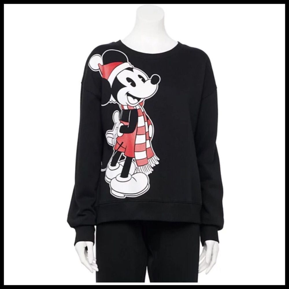 LAST ONE🆕Mickey Mouse Christmas Hat Black Sweatshirt